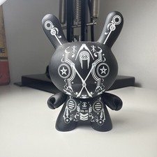 3” Dunny Kidrobot black with white pattern 