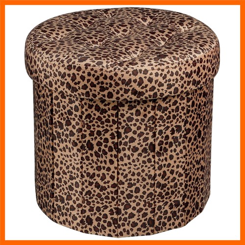 Round storage ottoman - storage, 14"