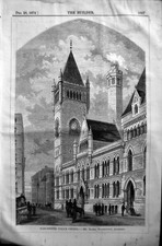 Old 1872 Builder Building Manchester Police Courts Thomas Worthington 19th