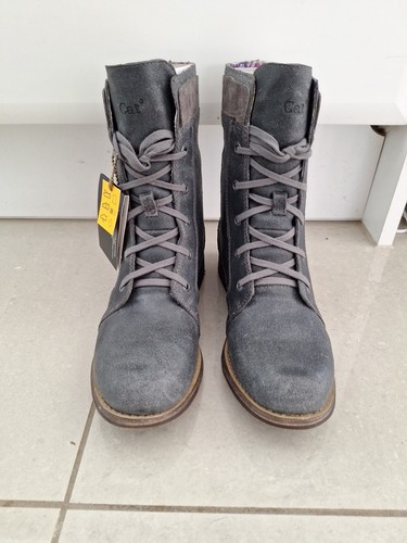 New cat womens grey leather - new,