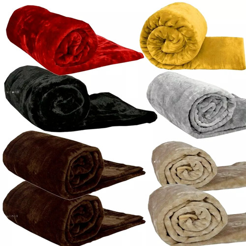 Large faux fur fleece throw - faux,