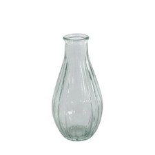 Glass Grooved Bottle Bud Vase - H14cm