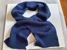 NWT REBECCA MINKOFF Blue Rib Knit Crochet Scarf