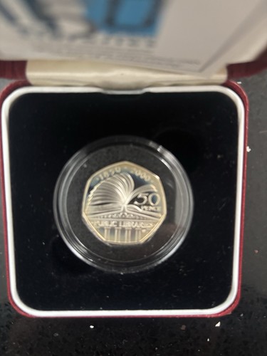 Silver proof piedfort 50p 150 - silver,