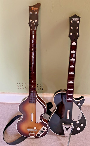 Beatles rock band guitars - beatles,