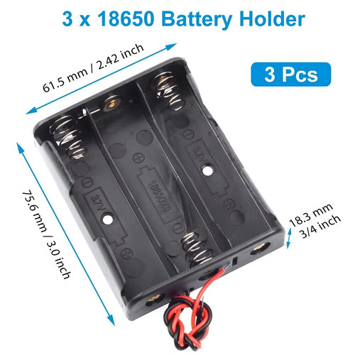 3pcs 18650 battery - battery, holder