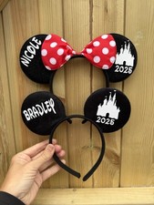 Personalised Disneyland 2025 Boys Girls Minnie Mouse Ears Headband Reveal world
