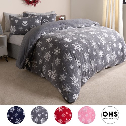 Snowflake teddy fleece - fleece, duvet