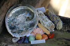 White Sage Smudge Kit: Complete House/Crystal Cleaning Abalone, Feather, Sage...
