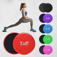 TnP 2 x Gliding Discs Disc Core Sliders Dual Sided Fitness Home Gym Abs Exercise