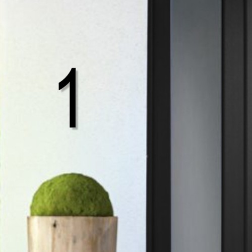 House number arial - house, acrylic