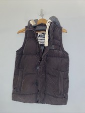 Superdry Academy Gilet Body Warmer Grey Men’s Small Down Filled Hooded