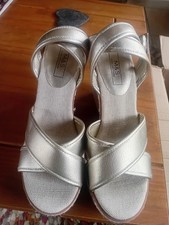 M&S Wedge Gold Cross Strap