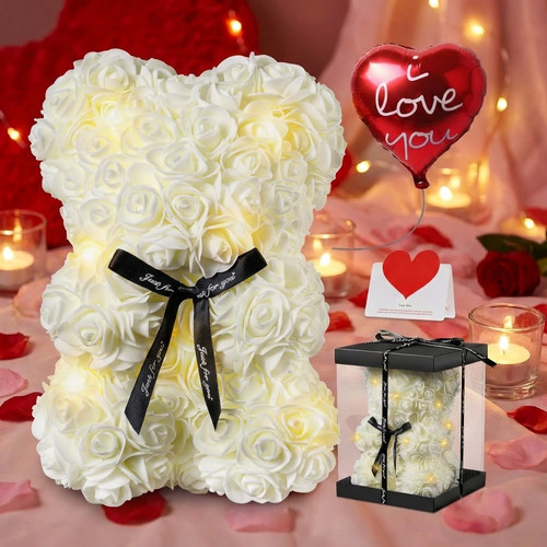 Valentine flower bear gift - bear, for