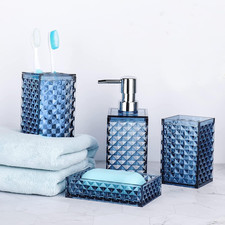Blue Bathroom Accessories Set