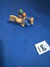 Vintage Ministure Reclining Rabbit with Balloons Resin Figurine