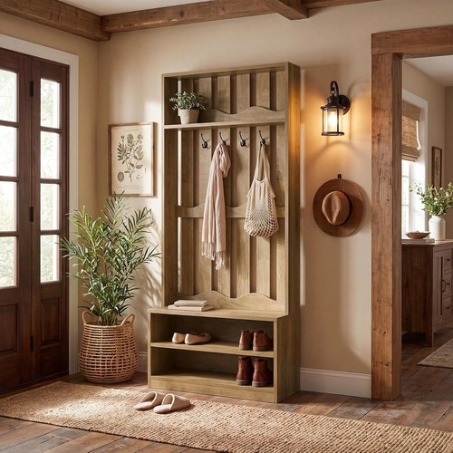 Tall farmhouse hall tree - 71.6"tall,