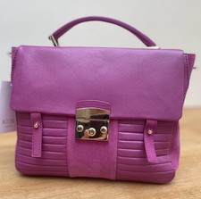 RI2K London Kingsland Satchel Women's Pink Leather Crossbody Bag 25x21x11cm New