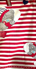 Next nursery Me To You Bear tab top curtains 66" W x 54" D Red White Striped New