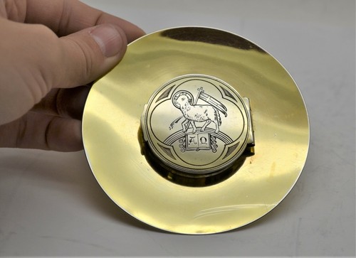 Sterling silver paten - +, pyx