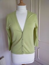John Smedley Lea Mills Apple Green Cotton Cardigan Size Medium. Vgc