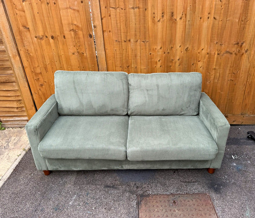 Green corduroy seater sofa - corduroy,