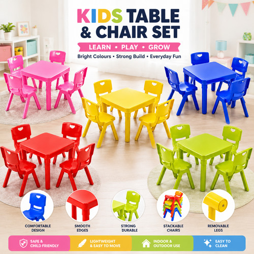 Kids table chairs - table, 4