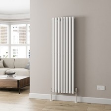 Designer Radiator Vertical White Oval Column Rads Single Panel 1600x480mm