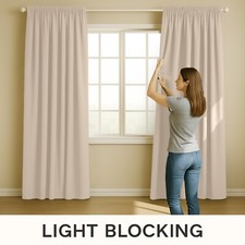 Thermal Blackout Curtains Pencil Pleat Tape Top Including Pair of Tie Backs All