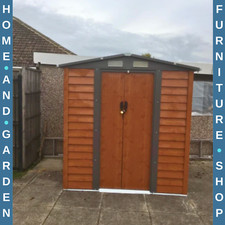 Metal Garden Shed Wood Effect