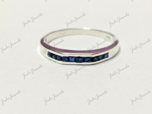 Blue sapphire stacking ring - blue,