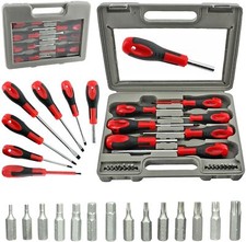 Magnetic Screwdriver Bit Set Large Small Phillips Flat Head Hex Torx - 21 Bits