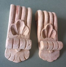 Cottage Core Wood Corbels, Small Decorative Wooden Brackets - 2 Pieces-PG711