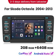 For Skoda Octavia 2004-2013 Carplay Android14.0 Car Radio GPS SAT NAV SWC 2+64GB