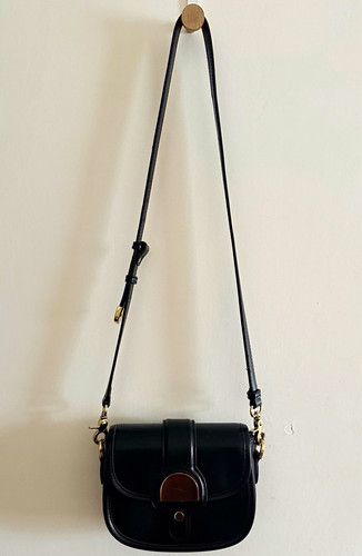 Zara black leather crossbody - black,
