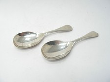VINTAGE PAIR of SOLID SILVER TEA CADDY SPOONS