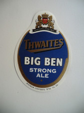 MINT THWAITES BLACKBURN BIG BEN STRONG ALE 9 2/3 fl oz BREWERY BEER LABEL