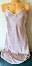 LADIES PINKY BEIGE CHEMISE SILK SATIN SHORT NIGHTDRESS NIGHTIE GIFT UK 12 NEW