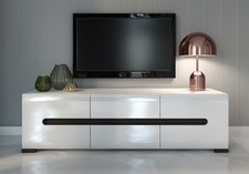 Modern Perfect TV Unit TV Cabinet White High Gloss New Azteca
