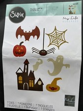 Sizzix Halloween Metal Die Set Spooky Haunted House Large Bat Pumpkin Ghost