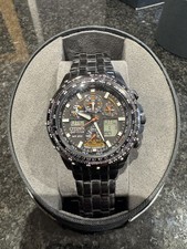 Citizen Eco Drive Skyhawk Men’s Watch Black JY0005-50E Great Cond Black Hawk