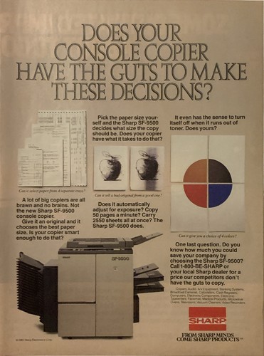 1985 sharp 9500 copier - sharp,