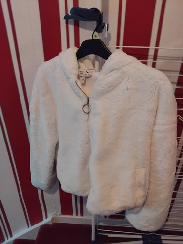 Jacket white faux fur - , topshop