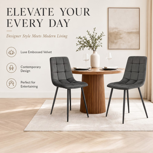 Velvet dining chairs embossed - chairs,