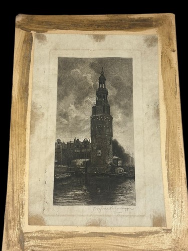 Antique 1906 signed - antique, etching