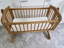 Wooden Swinging  Baby Crib With Mamas And Papas Mattress