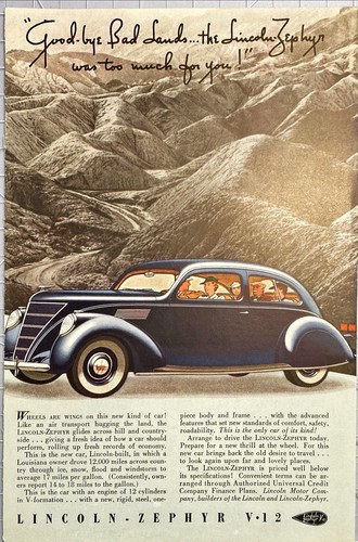 Lincoln zephyr artwork - zephyr, "artwork