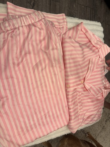 Pink and white stripped - white,