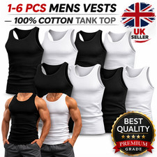1-12 PCS MENS VESTS 100%
