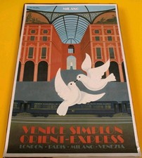 RARE 1st Ed Orig 1982 Art Deco POSTER Venice Simplon-Orient-Express Fix-Masseau